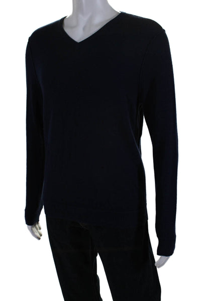 Rag & Bone Men's V-Neck Long Sleeves Pullover Sweater Navy Blue Size M