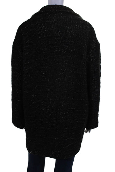 IRO Womens Two Button Mock Neck Oversized Knit Coat Black Jute Size FR 34