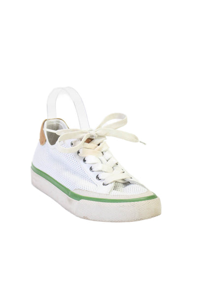 Rag & Bone Womens Lace Up Perforated Low Top Sneakers White Leather Size 38.5