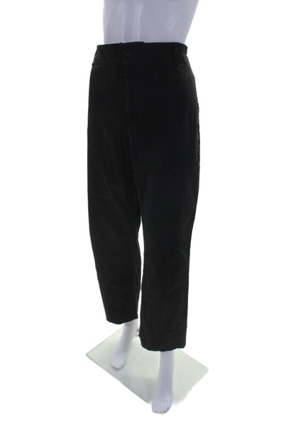 Vince Women's Elastic Waist Pockets Straight Leg Pants Black Size L