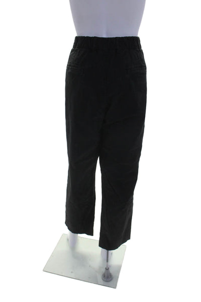 Vince Women's Elastic Waist Pockets Straight Leg Pants Black Size L