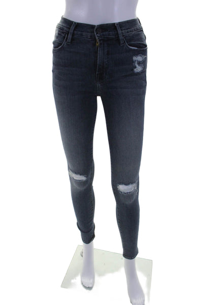 I Am Gia Womens High-Rise Belted Straight Leg Cargo Pants Navy Size XS