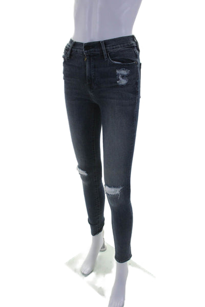 I Am Gia Womens High-Rise Belted Straight Leg Cargo Pants Navy Size XS