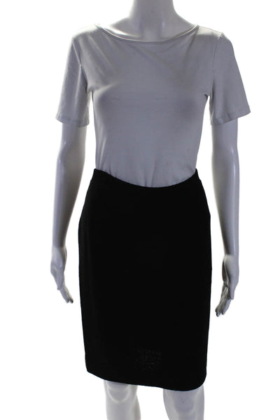 Steve Fabrikant Womens Black Pull On Knee Length Pencil Skirt Size XL