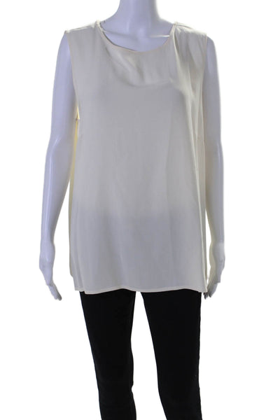 Eileen Fisher Womens Silk Crew Neck Pullover Sleeveless Tank Top White Size 1X