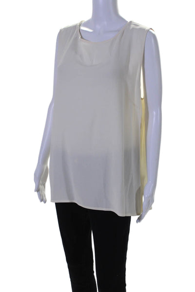 Eileen Fisher Womens Silk Crew Neck Pullover Sleeveless Tank Top White Size 1X