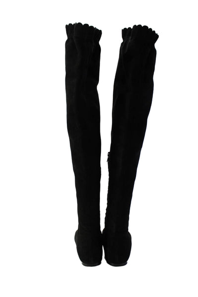 Marc By Marc Jacobs Women's Suede Flat Over The Knee Boots Black Size 39.5