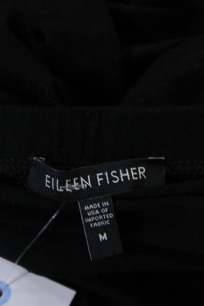 Eileen Fisher Womens Jersey Knit Textured Elastic Waistband Maxi Skirt Black Siz