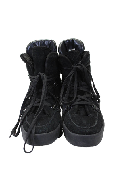 Kendall + Kylie Womens Black Suede Lace Up Sneaker Boots Shoes Size 9.5M