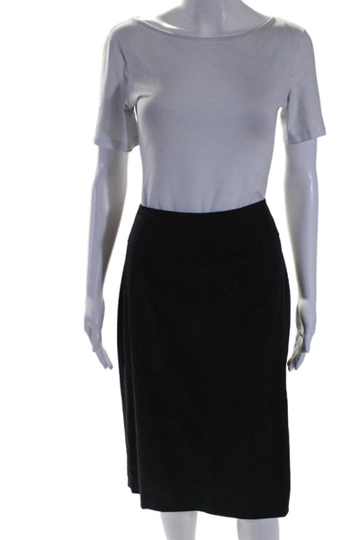 Elie Tahari Women's Hook Closure Lined A-Line Midi Skirt Black Size 12