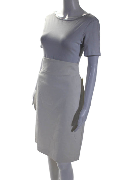 Elie Tahari Women's Hook Closure Lined A-Line Midi Skirt Cream Size 14