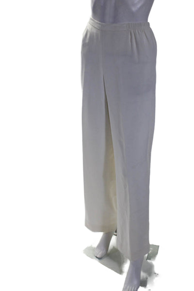 Caroline Rose Women's Pull-On Flat Front Wide Leg Pants Beige Size 1X