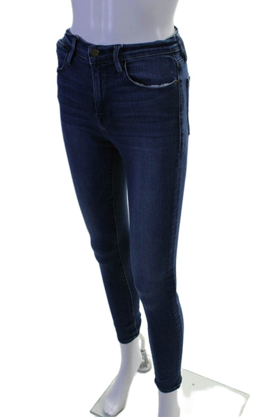 Frame Womens Cotton Medium Washed Le High Skinny Jeans Blue Size EUR 28