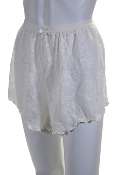 We Wore What Womens Spaghetti Strap Lace Top Shorts Set White Size Large