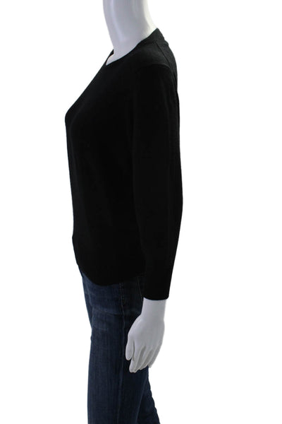 CIVIDINI Women's Round Neck 3/4 Sleeves Cashmere Sweater Black Size 42