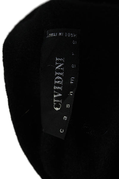 CIVIDINI Women's Round Neck 3/4 Sleeves Cashmere Sweater Black Size 42