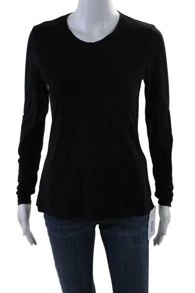 Commando Women's Round Neck Long Sleeves Fitted Blouse Black Size M