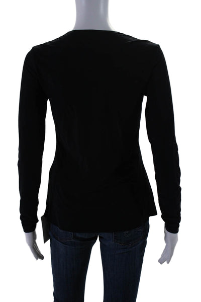 Commando Women's Round Neck Long Sleeves Fitted Blouse Black Size M