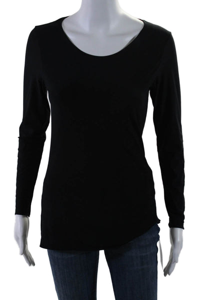 Commando Women's Round Neck Long Sleeves Fitted Blouse Black Size S