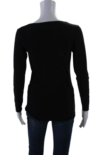 Commando Women's Round Neck Long Sleeves Fitted Blouse Black Size S