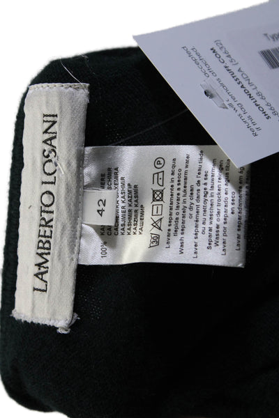 Lamberto Losani Women's Cashmere Long Sleeves Mini Sweater Dress Green Size 42
