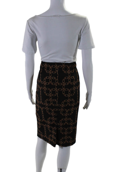 Gardeur Women's Elastic Waist Pull-On Line Printed Aline Skirt Black Size 8