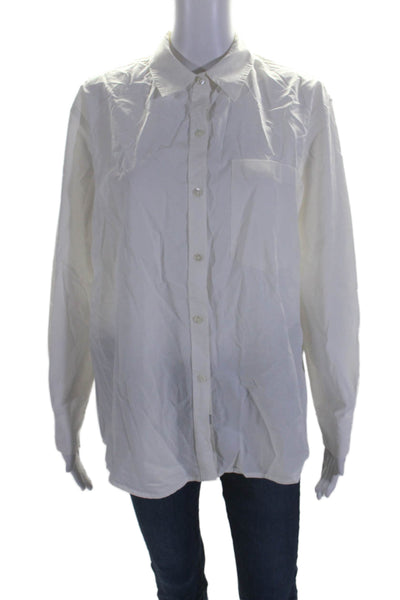 Rails Womens Cotton Blend Long Sleeve Button Up Blouse Top White Size S