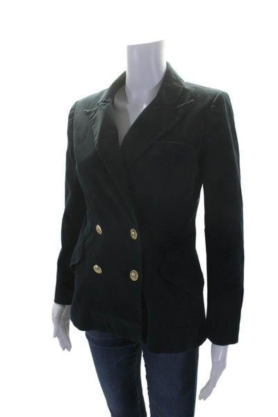 Derek Lam 10 Crosby Womens Cotton Collar Button Lined Blazer Coat Navy Size 6