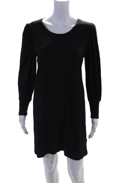 Nation LTD Women's Round Neck Long Sleeves T-Shirt Mini Dress Black Size M