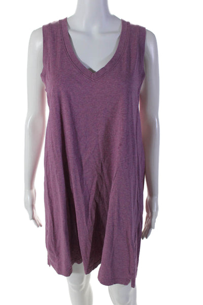 Pact Women's V-Neck Sleeveless A-Line Mini T-Shirt Dress Mauve Size M