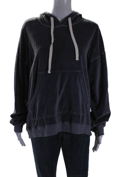 Electric & Rose Womens Cotton Blend Front Pocket Pullover Hoodie Navy Size M