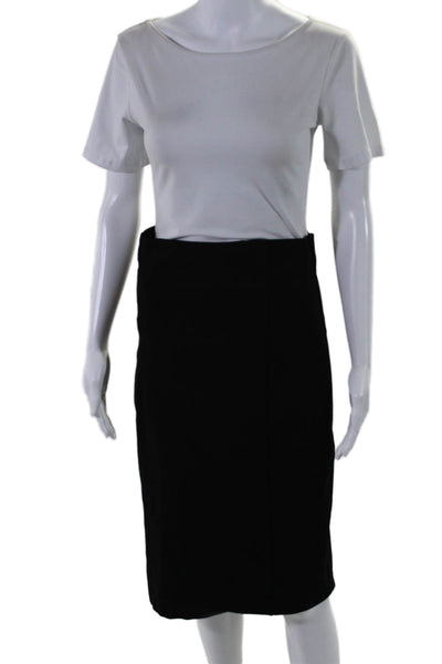 D. Exterior Women's Pull-On Fitted A-line Unlined Midi Skirt Black Size M