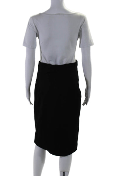 D. Exterior Women's Pull-On Fitted A-line Unlined Midi Skirt Black Size M