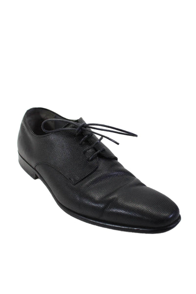 Boss Hugo Boss Men's Round Toe Lace Up Oxford Dress Shoes Black Size 8