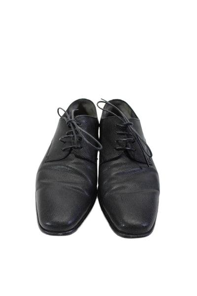 Boss Hugo Boss Men's Round Toe Lace Up Oxford Dress Shoes Black Size 8