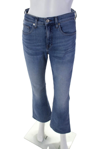 Veronica Beard Womens Cotton Flared Leg Medium Washed Zipped Jeans Blue Size 28