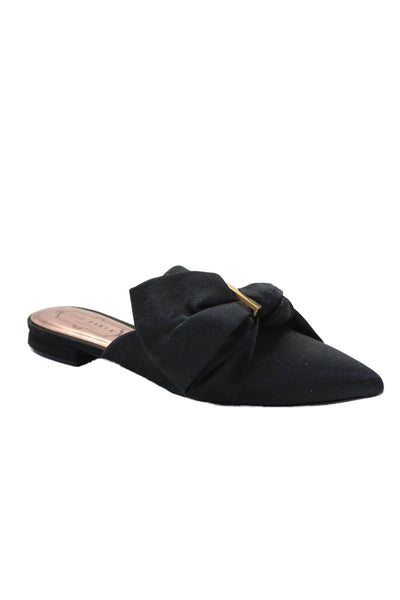 Ted Baker London Womens Satin Pointed Toe Slide On Mules Flats Black Size 36.5