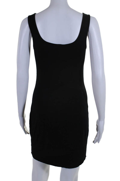Bailey 44 Womens Black Vegan Leather Scoop Neck Sleeveless Mini Dress Size S
