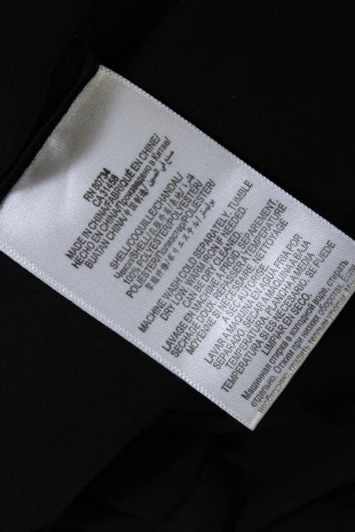 BCBGMAXAZRIA Womens Long Sleeve Collared V Neck Lightweight Shirt Black Small