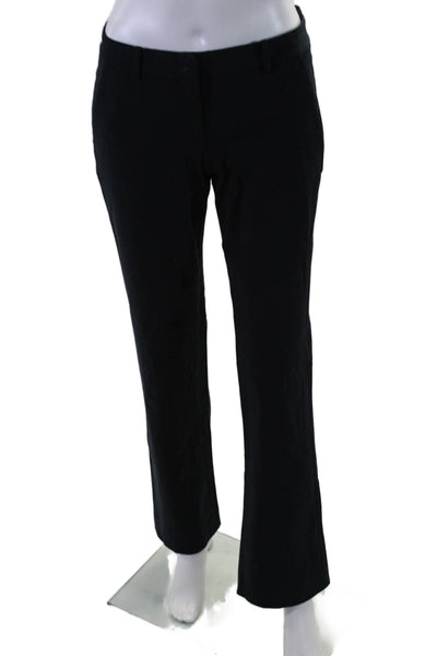 Theory Womens Textured Zip Clasp Lined Pleated Dress Pants Black Size 2