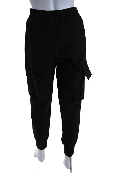 Atelier Du Jeans Womens Black Tie Drawstring Cuff Ankle Cargo Pants Size S