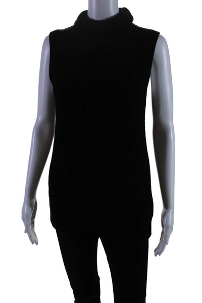 Michael Michael Kors Women's Turtleneck Sleeveless Pullover Sweater Black Size S