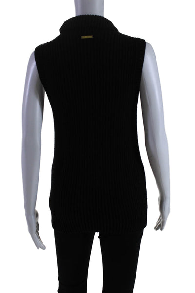 Michael Michael Kors Women's Turtleneck Sleeveless Pullover Sweater Black Size S