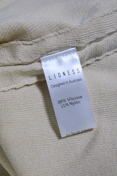 Lioness Womens Ruched Asymmetrical Sleeveless Knit Mini Dress Beige Size S