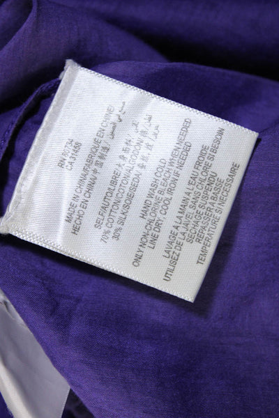 BCBGMAXAZRIA Womens Button Front Long Sleeve Collared Shirt Purple Size Medium