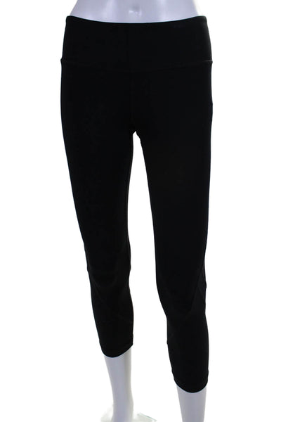 Vim Mia Womens Pull On Mid Rise Cropped Athletic Leggings Black Size Small