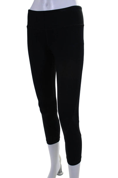 Vim Mia Womens Pull On Mid Rise Cropped Athletic Leggings Black Size Small