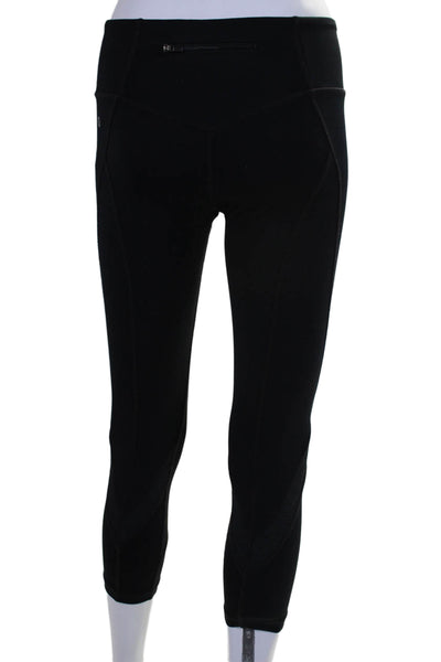 Vim Mia Womens Pull On Mid Rise Cropped Athletic Leggings Black Size Small