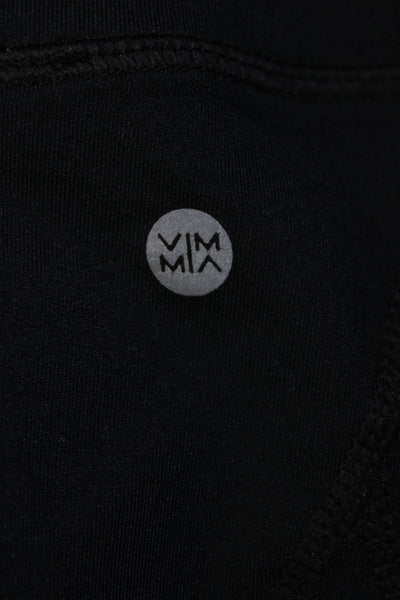 Vim Mia Womens Pull On Mid Rise Cropped Athletic Leggings Black Size Small