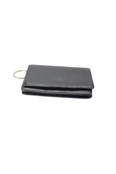 Coach Womens Black Leather Bifold Zip Keychain Wallet